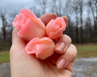 Rose Bud set silicone molds for soap Chocolate Jelly etc. Floral Rose Bud Silicone mold.  Flower mold. Food grade silicone mold