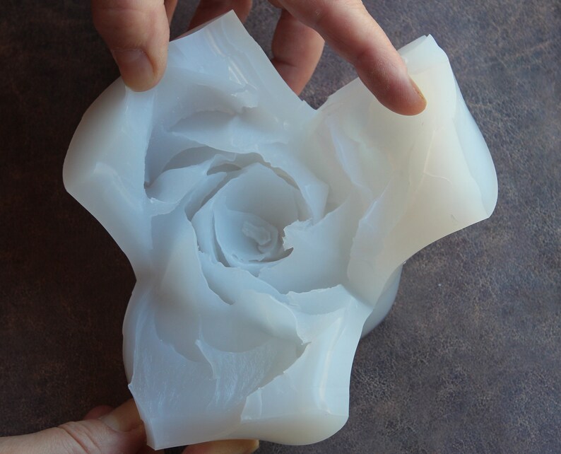 Large Rose silicone mold for soap. Wax Candles mold. Epoxy Etsy