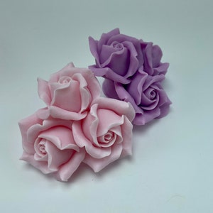 Triple Rose Silicone mold for Soap. Flower silicone mold. Flexible American silicone mold for craft using.