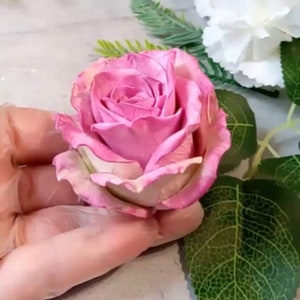 Stampo In Silicone LOVELEGIS – Fiore Rosa Con Foglie, Per Sapone, Gesso E Resina, Dimensione 4,5x9x7 Cm, Resistente Da -50° A +180°