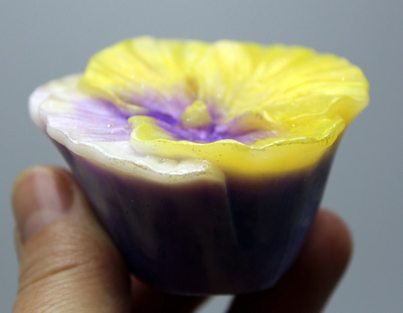 Violet candle silicone mold Pansy silicone mold Viola soap mold.