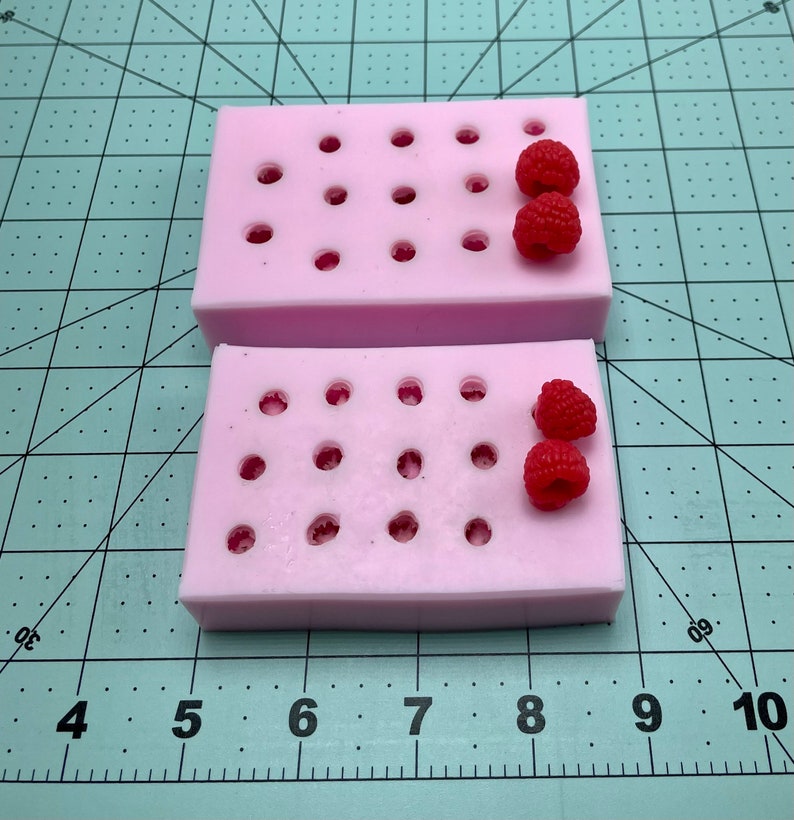 Raspberry 3D silicone mold. Mold for soap Epoxy resin etc... Soap embeds mold image 5