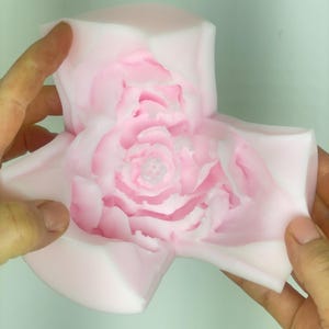 Molde grande de silicone 3D em forma de flor de peônia para sabonete epóxi, etc. Molde de silicone de grau alimentício. imagem 11