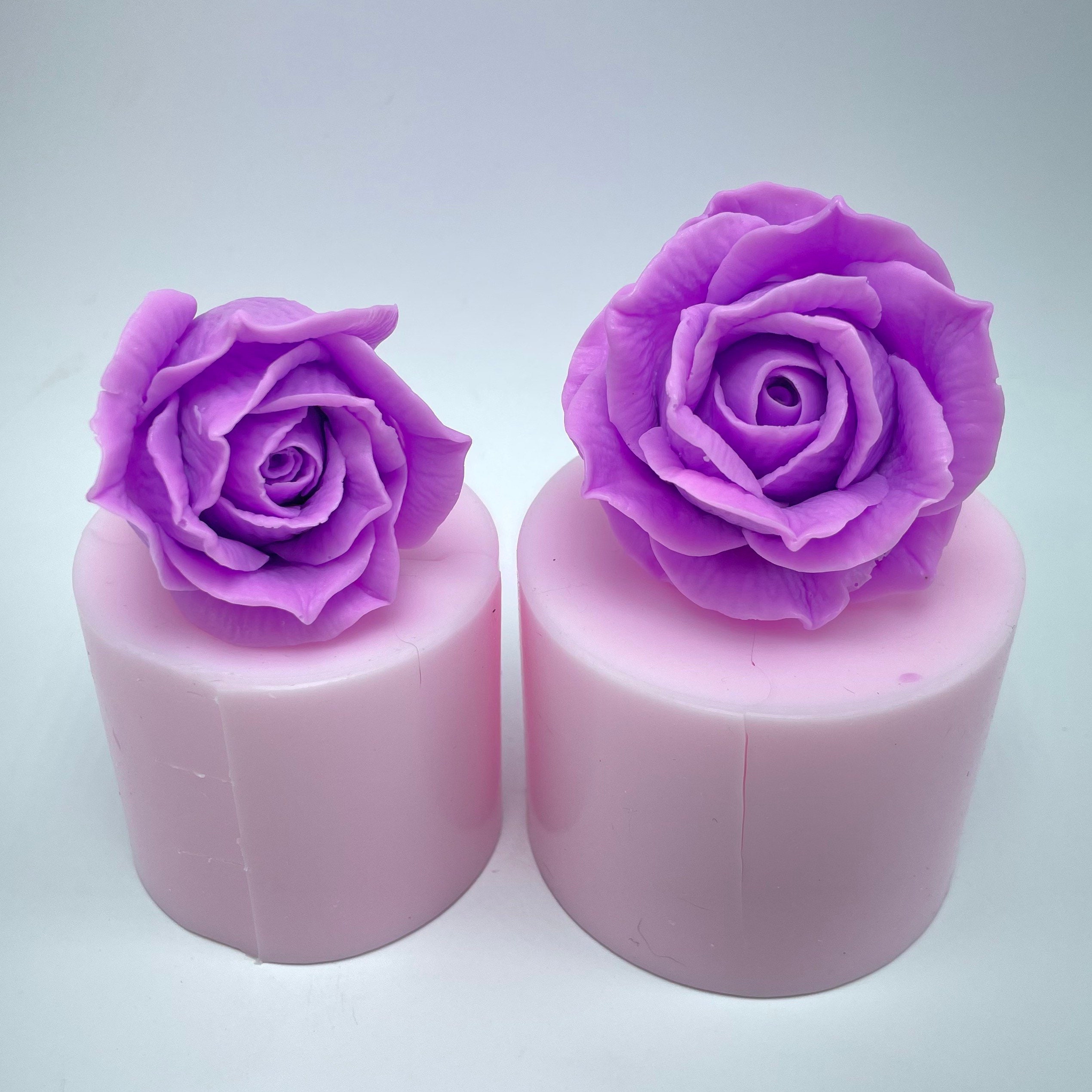 3D Rose Silicone Molds 2PCS Big Rose Resin Candle Mold Bloom Flower Silicone  Fondant Mold for Handmade Chocolate Candy Cake Dessert Soap Wax Candle  Polymer Clay Art Craft 2 Rose