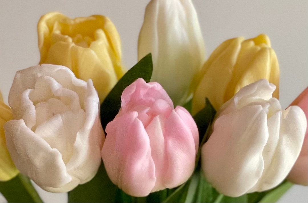 2 Pcs Tulip Bouquet Silicone Candle Molds Tulip