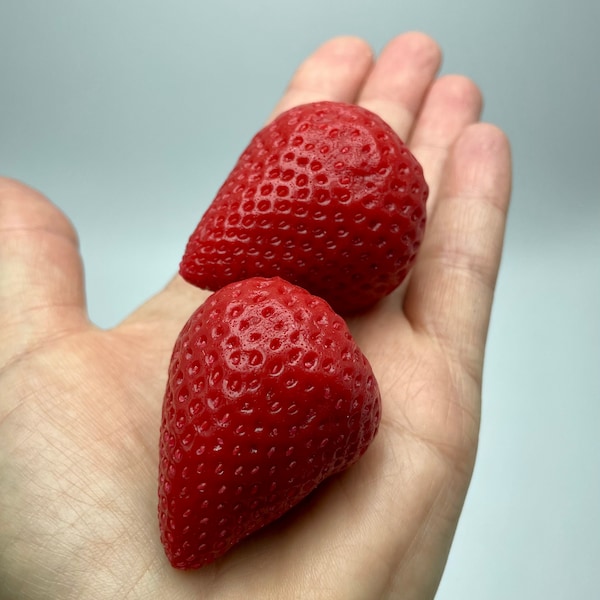 Large 3d Strawberry silicone mold. Big strawberry Realistic food grade mold for soap Epoxy Wax etc...