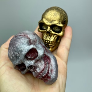 石鹸サイズのスカル型。ハロウィン用のクラフト型。3Dスカル型。エポキシ、ワックスなどにも使える型。