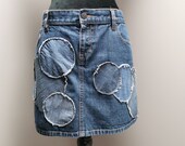 Upcycled Denim Skirt -Size 14
