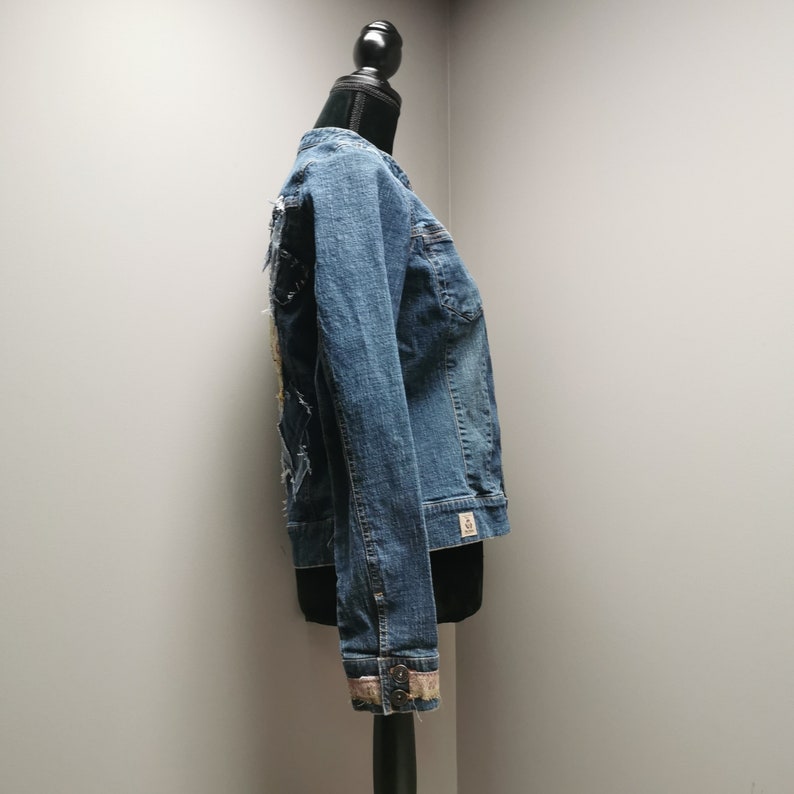 Upcycled Women/'s Denim Jacket-Size Small