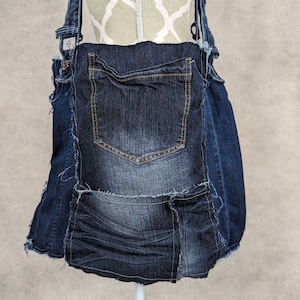 Axelväska/toteväska i återvunnet denimmönster bild 4