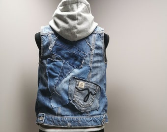 Denim Vest - Etsy