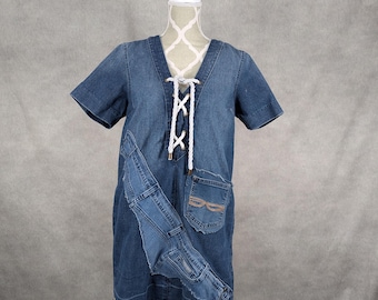 tally weijl denim dress Recycled , Mini Dress for a Girl in the Style of Boho Cottagecore Dress Made from rigid blue Tally_weijl's profile Christmas Icons Red Men's Color:Sea Green T5683
