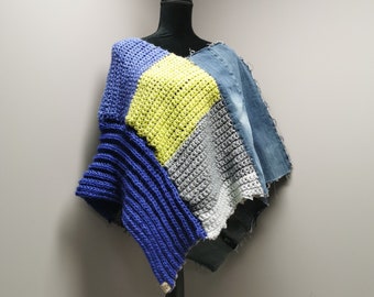 Upcycled Women's Poncho O/S