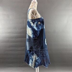 Vintage Polo Collar Denim Patchwork Dress