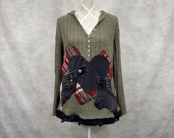 Upcycled Kapuzenpullover - XL