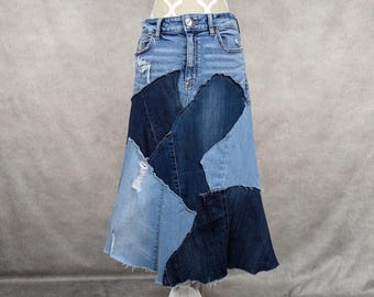 ameri UND PATCHWORK DENIM SKIRT Sサイズ Ameri（アメリ）の「UND PATCHWORK DENIM SKIRT（デニムスカート