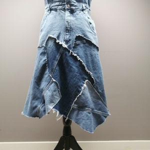POL Lace Patchwork Detail Denim Overall Dress