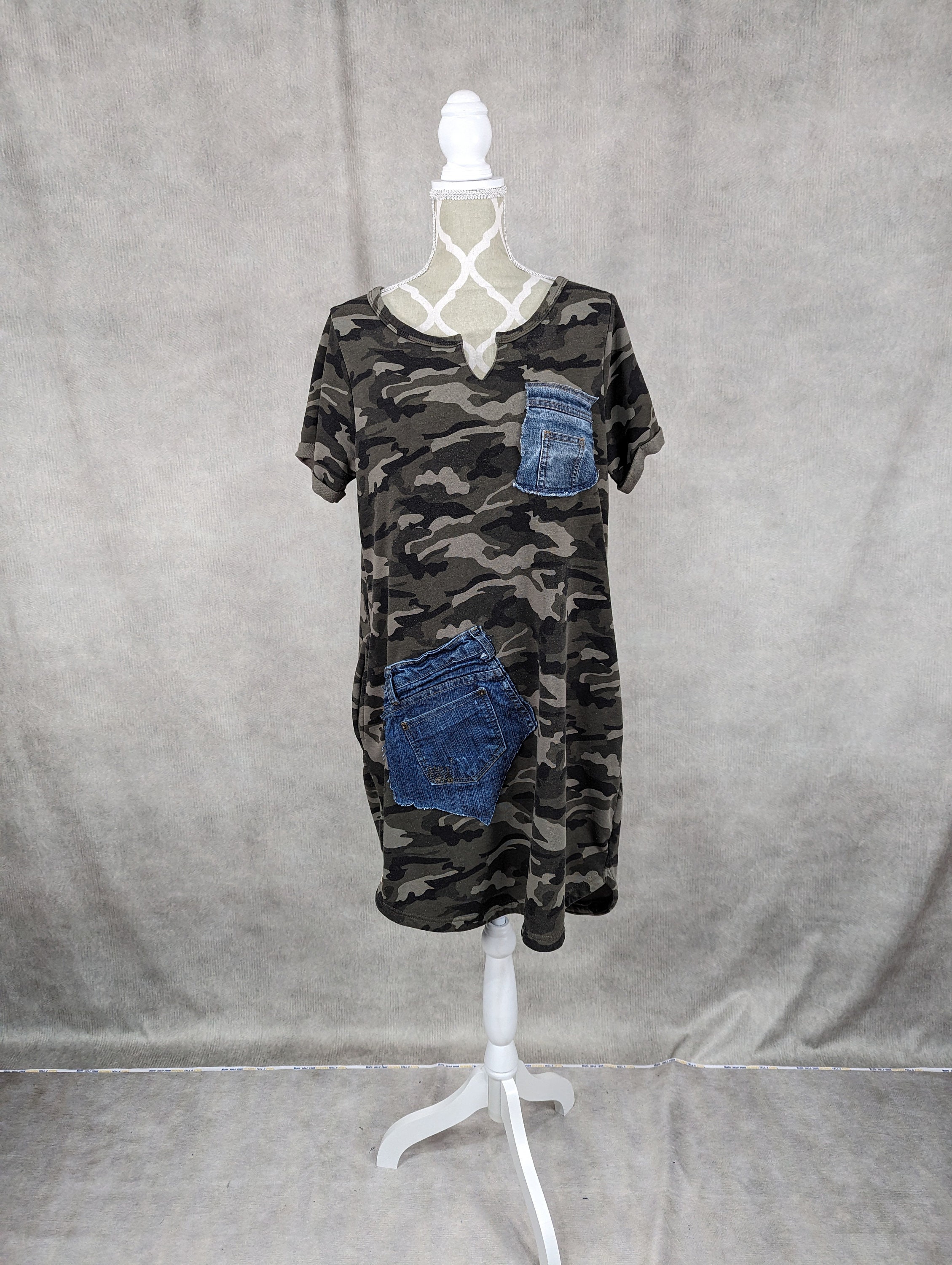 white christmas dresses Denim Camouflage Dress