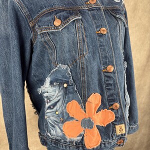 Upcycled Jeansjacke - Medium Bild 5