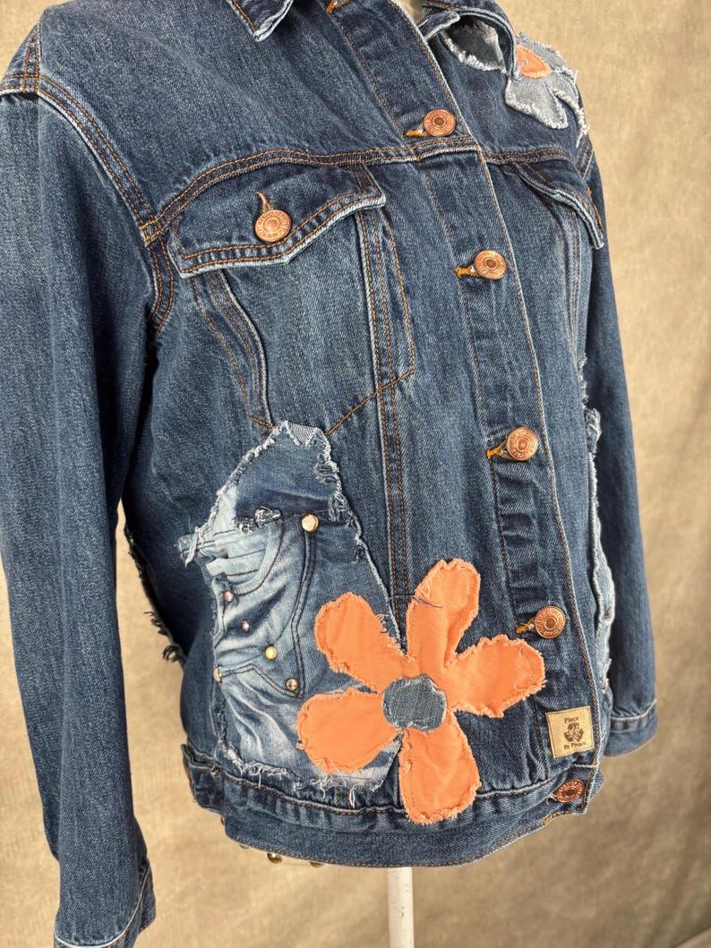 Upcycled Jeansjacke - Medium Bild 5
