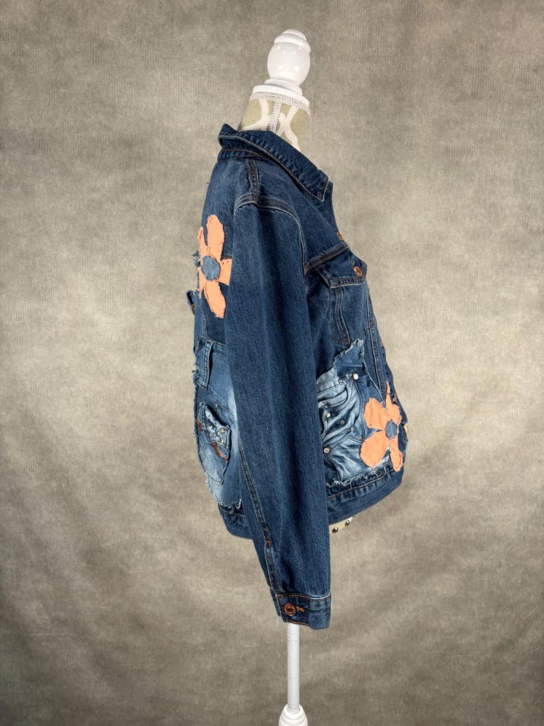 Upcycled Jeansjacke - Medium Bild 3
