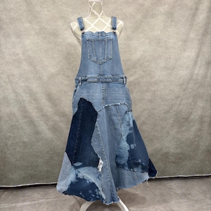 Patchwork Denim Overall Dress - Etsy