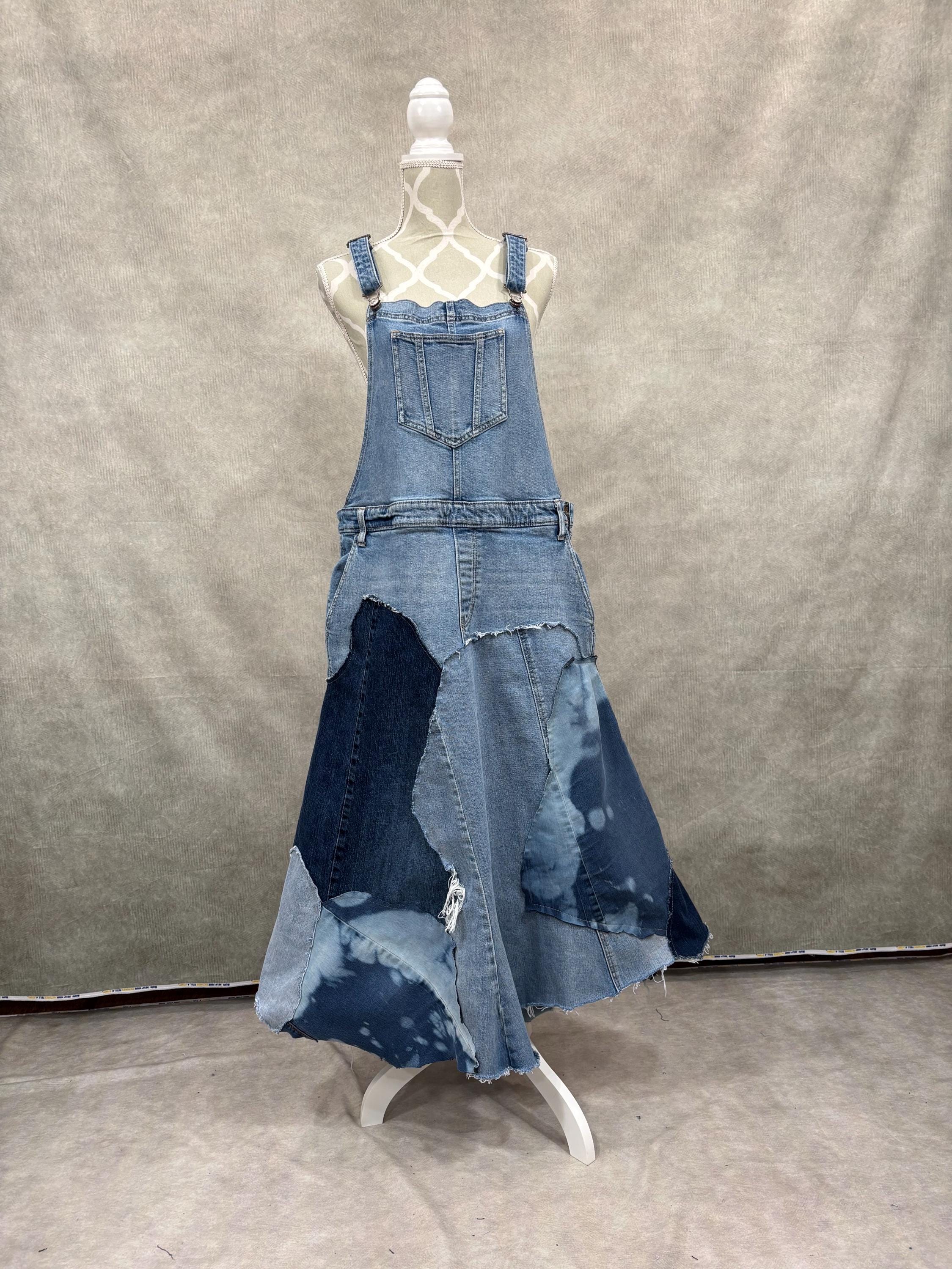 Patchwork Denim Overall Dress - Etsy Patchwork Denim Overall Dress - Etsy