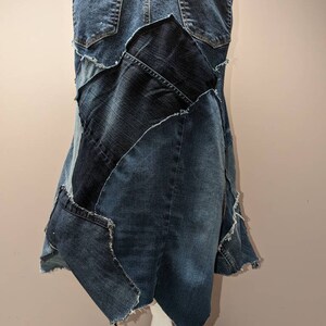 Long Sleeved Denim Patchwork Dress-YMYH