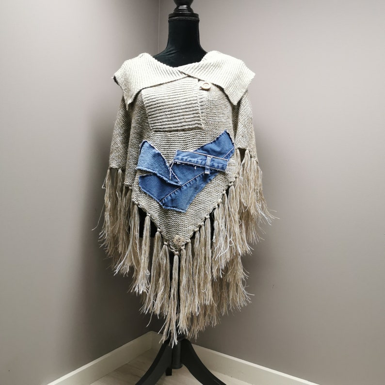 OS Upcycled Sweater Poncho