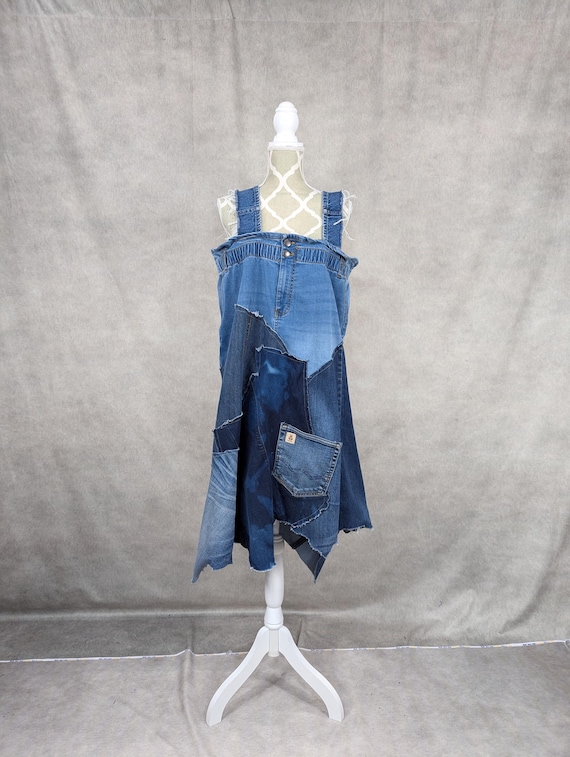 Upcycled Denim Patchwork Dress - Large Upcycled Denim Patchwork Dress - Large
