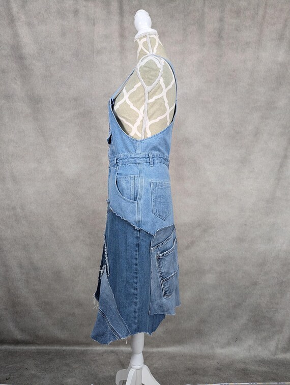 スカート UND BACK PATCHWORK SETUP DENIM DRESS Upcycled Denim Patchwork Overall Dress-xs/s - Etsy