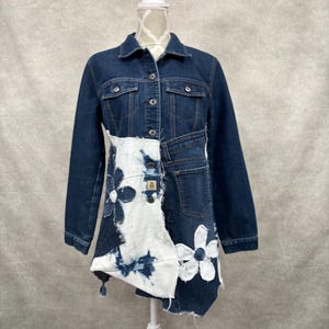 Upcycled Jeans Patchwork Jacke - Medium