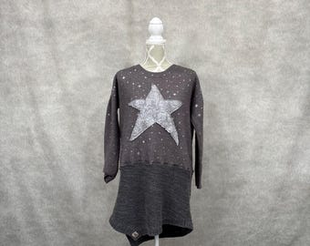 Upcycled Long Pullover Sweater- M/L