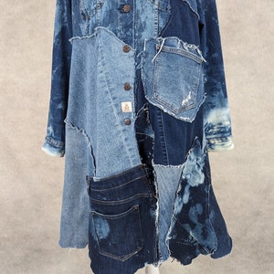 Cargo-Inspired Multi-Pocket Denim Patchwork Jacket