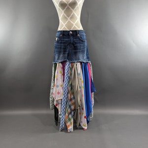 Upcycled Long Flowy Skirt - Size 10