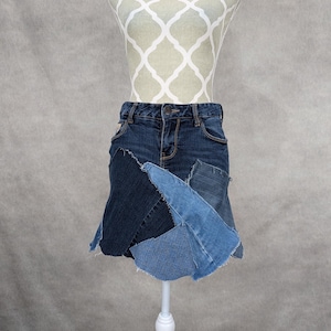 Upcycled Denim Skirt -Size 3/4