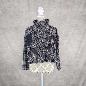 Upcycled Woven Turtleneck Pullover - Small