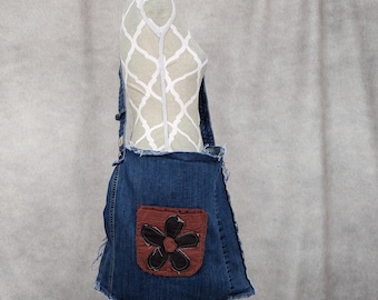 Upcycled Denim Crossbody Bag