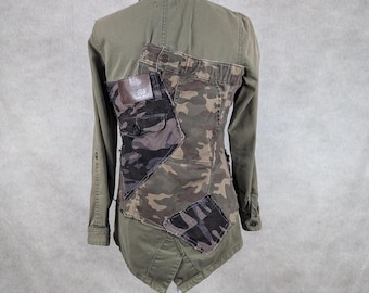 Upcycled Army Look Jacket- Medium