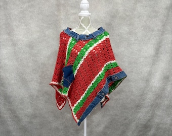 Upcycled Knit Poncho-O/S