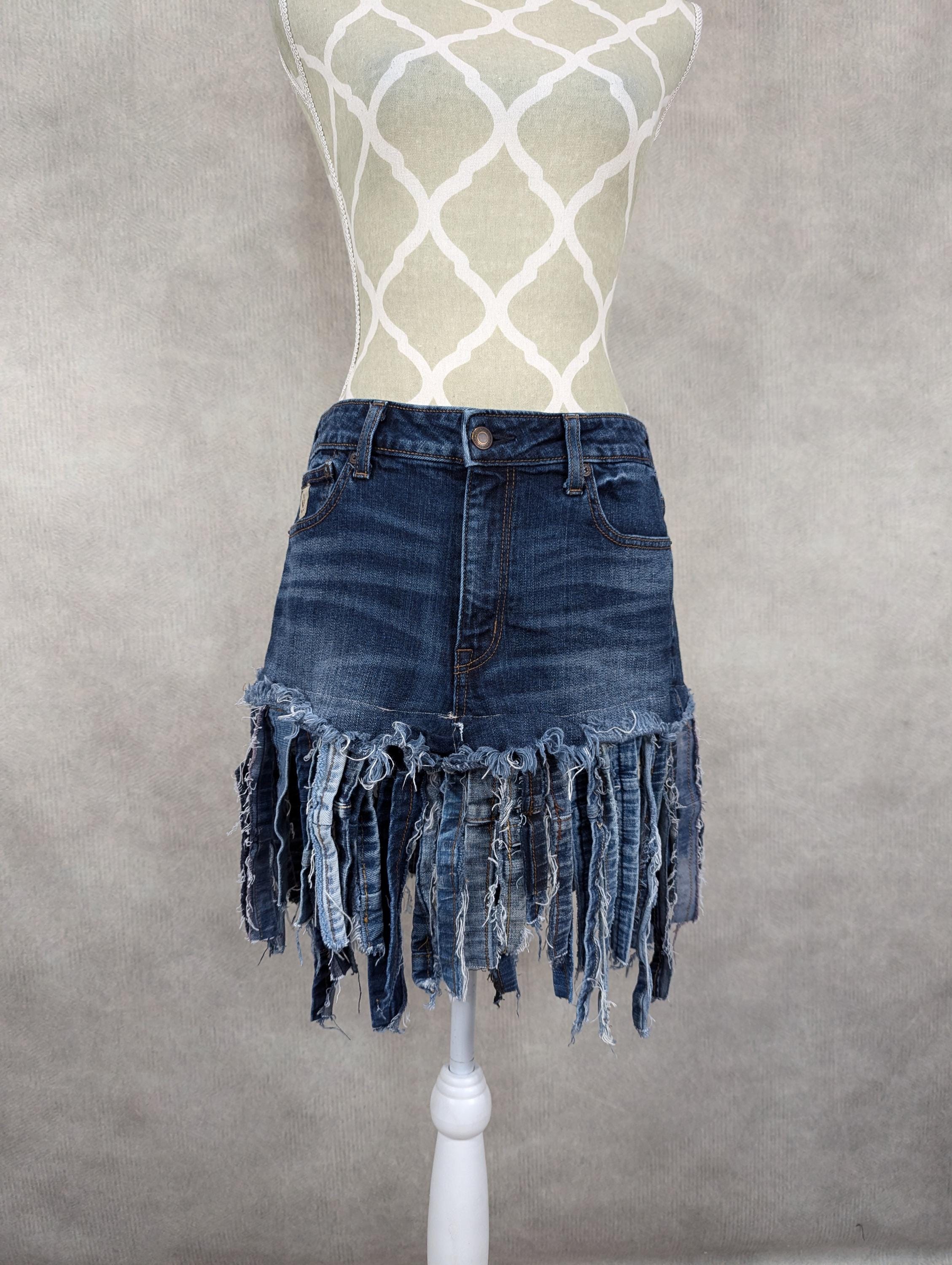 【GRANCY】Fringedesign Denim Skirt ブラック GRANCY】Fringedesign Denim Skirt / フリンジデザイン デニム