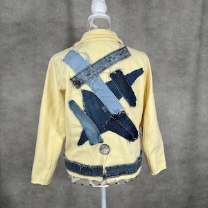 Upcycled Neon Buddha Cardigan Sweatshirt - Medium