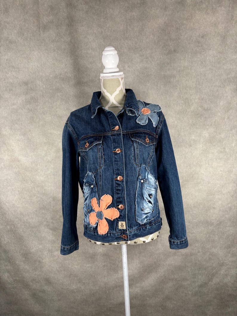 Upcycled Jeansjacke - Medium Bild 2