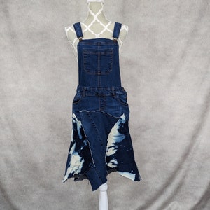 Upcycled denim patchwork overalljurk - S/M