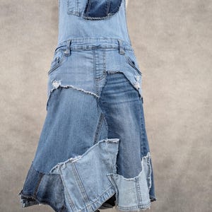 225741 Denim Plaid Patchwork Overall