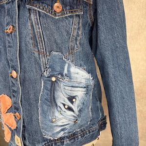 Upcycled Jeansjacke - Medium Bild 8