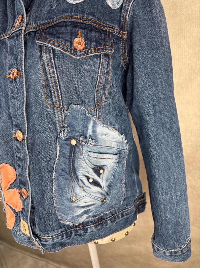 Upcycled Jeansjacke - Medium Bild 8