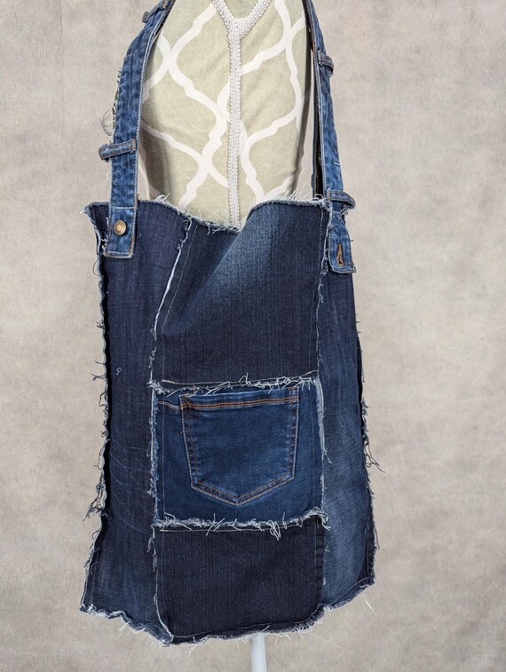 Upcycled Denim Patchwork Shoulder Bag/tote