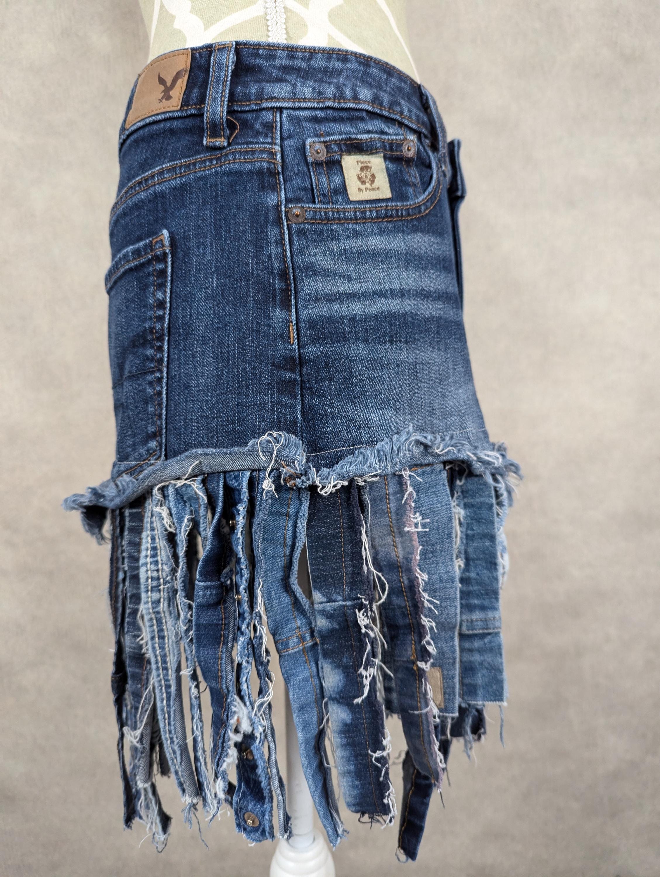 ★TREEMINGBIRD★ Vintage Frayed Denim Set-up Skirt 韓国商品/ TREEMINGBIRD Vintage Frayed Denim Set-up Skirt