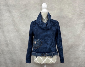 Upcycled Lightweight Turtleneck Sweater- Medium